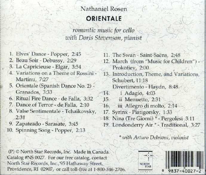 【古典音乐】(天碟)Nathaniel.Rosen《Orientale》2002[FLAC+CUE/整轨]