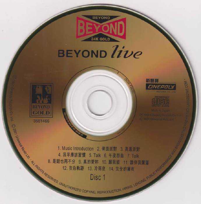 BEYOND全套12CD[24KGOLD日本压碟2021金碟限量版]原抓WAV+CUE