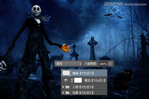 Photoshop合成幽暗气氛的恐怖万圣节海报教程