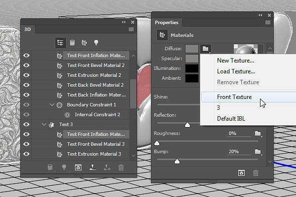 PS利用3D工具制作细腻的浮雕花纹立体字教程