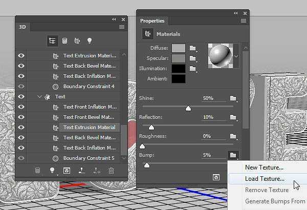 PS利用3D工具制作细腻的浮雕花纹立体字教程