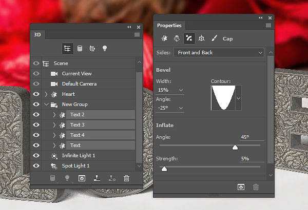 PS利用3D工具制作细腻的浮雕花纹立体字教程