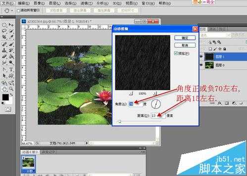 PS CS3中怎么给睡莲制作下雨gif动画效果?