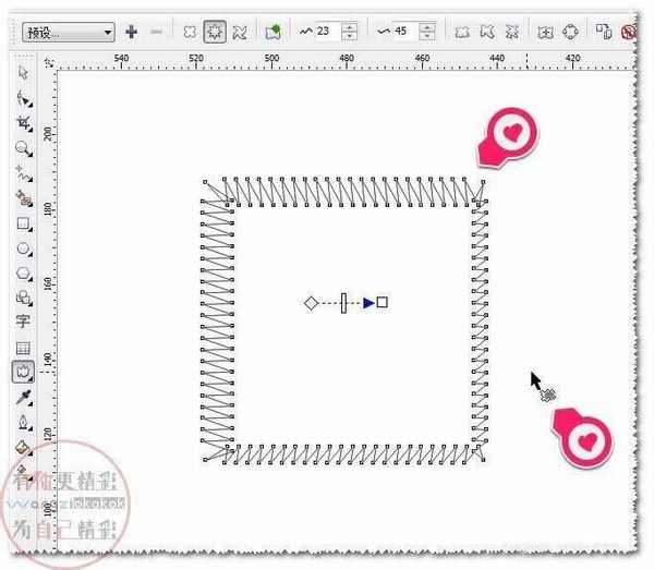 cdr软件变形工具之拉链变形使用方法