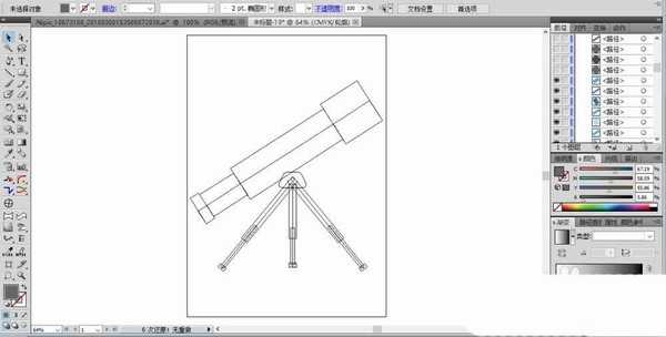 ai怎么绘制2.5d立体效果的天文望远镜?