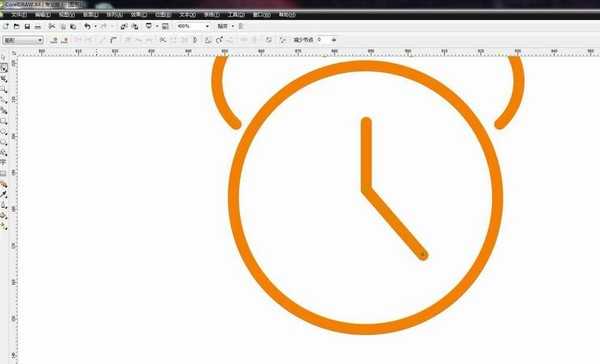 cdr怎么手绘简笔画效果的闹钟小图标？