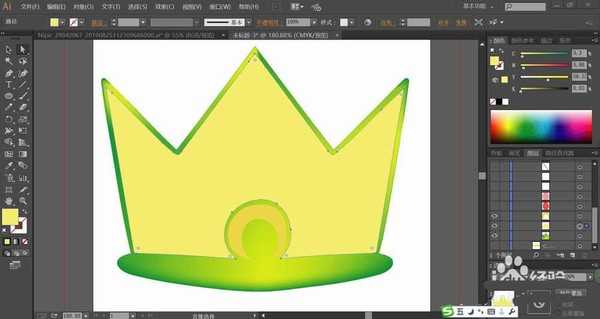 ai怎么绘制牛油果效果的金冠? ai金冠的画法