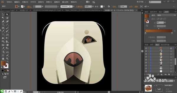 ai怎么设计折页效果的拉布拉多头像? ai小狗头像的设计方法