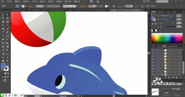 ai怎么绘制海豚玩球的插画? ai海豚的画法